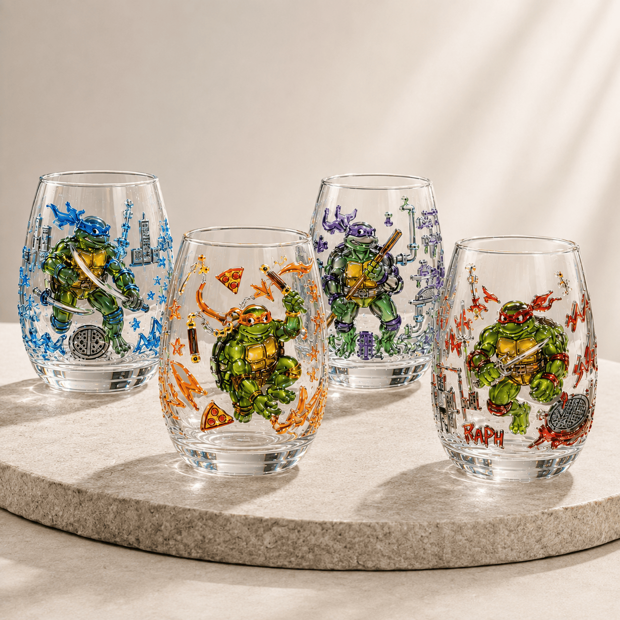 Premium TMNT Stemless Wine Glass Set BMD